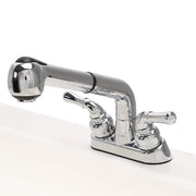 Utilatub Combo 40 in. x 24 in. 33 in. Polypropylene Floor Mount Utility Tub with Pull-Out Faucet in White