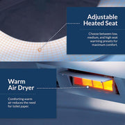 HD-7000 Electric Bidet Seat for Elongated Toilets in White with Fusion Heating Technology