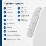 HD-7000 Electric Bidet Seat for Elongated Toilets in White with Fusion Heating Technology