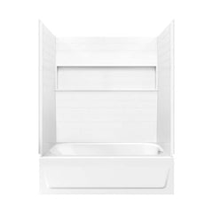 Bootzcast 30 in. x 60 in. x 74.5 in. Standard Fit Alcove Bath and Shower Kit with Right-Hand Drain in White