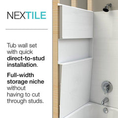 Bootzcast 30 in. x 60 in. x 74.5 in. Standard Fit Alcove Bath and Shower Kit with Right-Hand Drain in White