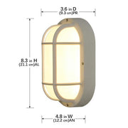 White LED Outdoor Bulkhead Light with CCT Color Switchable from 3000K, 4000K, 5000K