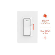 White Smart Paddle Dimmer for CFL, Halogen, Incandescent, LED, 1-Pack Powered by Hubspace