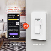 White Smart Paddle Dimmer for CFL, Halogen, Incandescent, LED, 1-Pack Powered by Hubspace