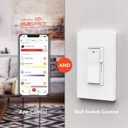 White Smart Paddle Dimmer for CFL, Halogen, Incandescent, LED, 1-Pack Powered by Hubspace