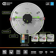 Flexinstall LED 8 in. White Disklight Recessed Ceiling Light for Home with 5CCT + DuoBright Dimming