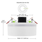 Flexinstall Dual Band 6 in. White Integrated LED Ceiling Light with 5CCT Plus DuoBright