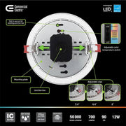 Flexinstall Dual Band 6 in. White Integrated LED Ceiling Light with 5CCT Plus DuoBright