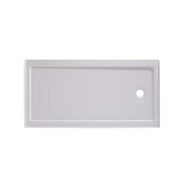 60 in. L x 36 in. W Alcove Shower Pan Base with Left Drain in White