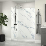 60 in. L x 36 in. W Alcove Shower Pan Base with Left Drain in White