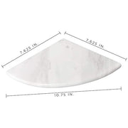Daybreak White 7.625 in. x 7.625 in. Polished Marble Wall Mount Corner Shelf Tile
