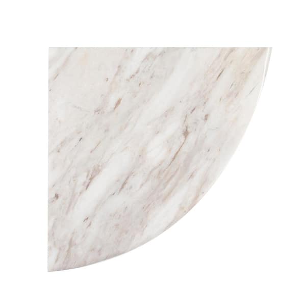 Daybreak White 7.625 in. x 7.625 in. Polished Marble Wall Mount Corner Shelf Tile - Thumbnail 4