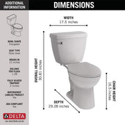 Foundations 2-Piece 1.28 GPF Single Flush Elongated Toilet in White