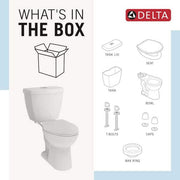 Foundations 2-Piece 1.28 GPF Single Flush Elongated Toilet in White