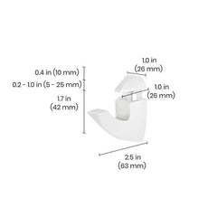 SCOOP Maxi 0.2 in.-1.6 in. White Adjustable Shelf Bracket (2-Pack)