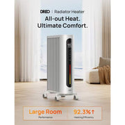 1500-Watt Portable Space Oil Filled with Remote Control, Overheat and Tip-Over Protection