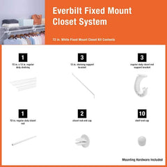 Everbilt 6ft Fixed Mount Closet Kit