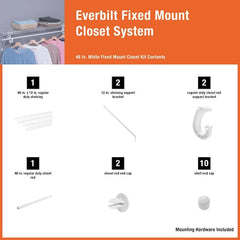 Everbilt 48 in White Closet Kit