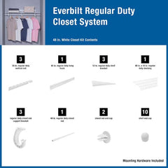 Everbilt 4ft Adjustable Closet Rod Kit