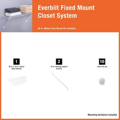 Everbilt Adjustable White Closet Shelf