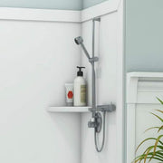 15 in. Corner Shelf Niche in White