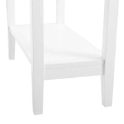 White Narrow End Table with Storage, Flip Top Narrow Side Tables for Small Spaces, Slim End Table with Storage Shelf