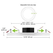 Flexinstall LED 14 in. White Disklight Recessed Ceiling Light for Home with 5CCT + DuoBright Dimming