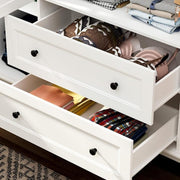 White Wood 63 in. W 4-Door Big Armoires Wardrobe with Hanging Rod, 2-Drawers, Storage Shelves(18.9 in. D x 71.3 in. H)