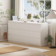 9-Drawer Retractable Dresser Bedroom Storage Organizer with Rotatable Table