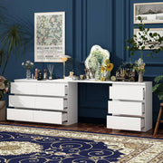 9-Drawer Retractable Dresser Bedroom Storage Organizer with Rotatable Table