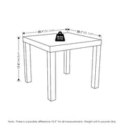 Classic 20 in. White Square Wood End Table