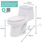 Glacier Bay 12 Inch Elongated Toilet