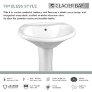 Glacier Bay White Pedestal Sink