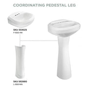 Aragon 8.2 in. Pedestal Sink Basin in White Vitreous China