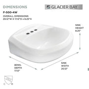 Aragon 8.2 in. Pedestal Sink Basin in White Vitreous China