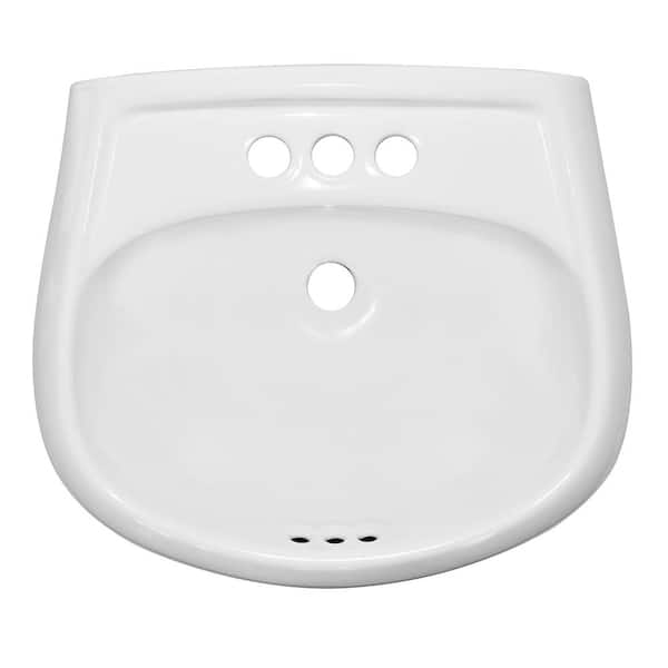 Aragon 8.2 in. Pedestal Sink Basin in White Vitreous China