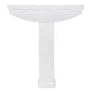 Fiona 7.28 in. Pedestal Sink Basin in White Fine Fireclay with 8 in. Faucet Spread