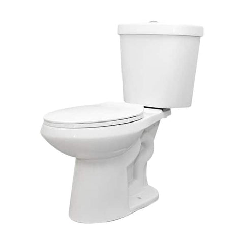 12 inch Rough In Two-Piece 1.1 GPF/1.6 GPF Dual Flush Elongated Toilet in White Seat Included