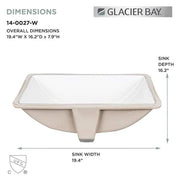Glacier Bay White Undermount Sink