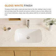 22 in. Ceramic Rectangular Undermount Bathroom Sink in White with Overflow Drain