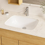 22 in. Ceramic Rectangular Undermount Bathroom Sink in White with Overflow Drain