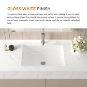 22 in. Ceramic Rectangular Undermount Bathroom Sink in White with Overflow Drain