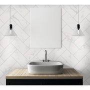 Michelangelo White 9 in. x 18 in. Glossy Ceramic Wall Tile (21.8 sq. ft./Case)