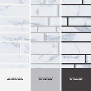 Hampton Cove White 11.625 in. x 11.625 in. Interlocking Glossy Glass Mosaic Tile (0.938 sq. ft./Each)