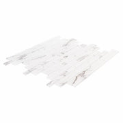 Hampton Cove White 11.625 in. x 11.625 in. Interlocking Glossy Glass Mosaic Tile (0.938 sq. ft./Each)