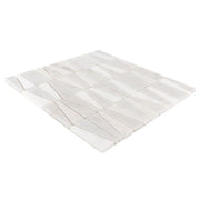 Meander White/Grey 10.625 in. x 12 in. Interlocking Honed Marble Wall and Floor Mosaic Tile (0.885 sq. ft./Each)