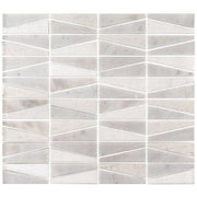 Meander White/Grey 10.625 in. x 12 in. Interlocking Honed Marble Wall and Floor Mosaic Tile (0.885 sq. ft./Each)