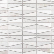 Meander White/Grey 10.625 in. x 12 in. Interlocking Honed Marble Wall and Floor Mosaic Tile (0.885 sq. ft./Each)
