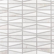 Meander White/Grey 10.625 in. x 12 in. Interlocking Honed Marble Wall and Floor Mosaic Tile (0.885 sq. ft./Each)