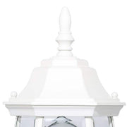 Alexandria 17.3 in. 1-Light Farmhouse Matte White Motion Sensing, Dusk-to-Dawn, Outdoor Wall Light Lantern Sconce